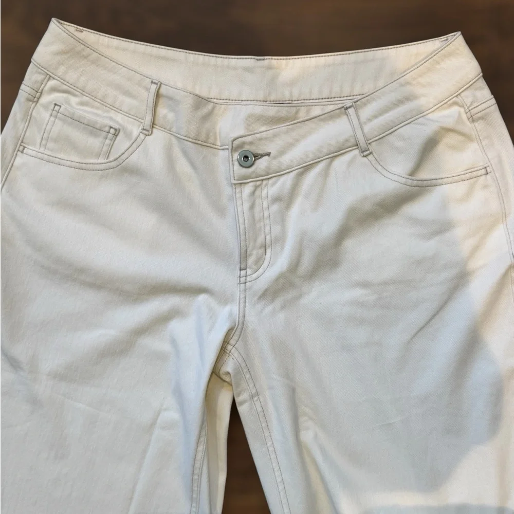 NWT HALARA Flex™ Asymmetric Low Rise Light Khaki Baggy Wide Leg Casual Jeans, L - Picture 7 of 7